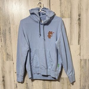 Uniqlo Light Blue Hoodie with Line Friends Bear Always with you